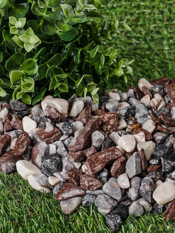 Микс галтованный мрамор белый, серый, черный и бордовый, фракция 10-20мм — 3