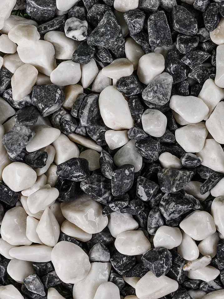 Микс черный и белый мрамор, фракция 10-20мм — 3