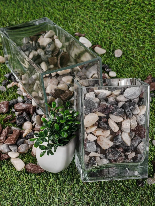 Микс галтованный мрамор белый, серый, черный и бордовый, фракция 10-20мм — 5